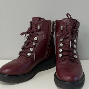 Michael Kors Burgundy Combat Boots
